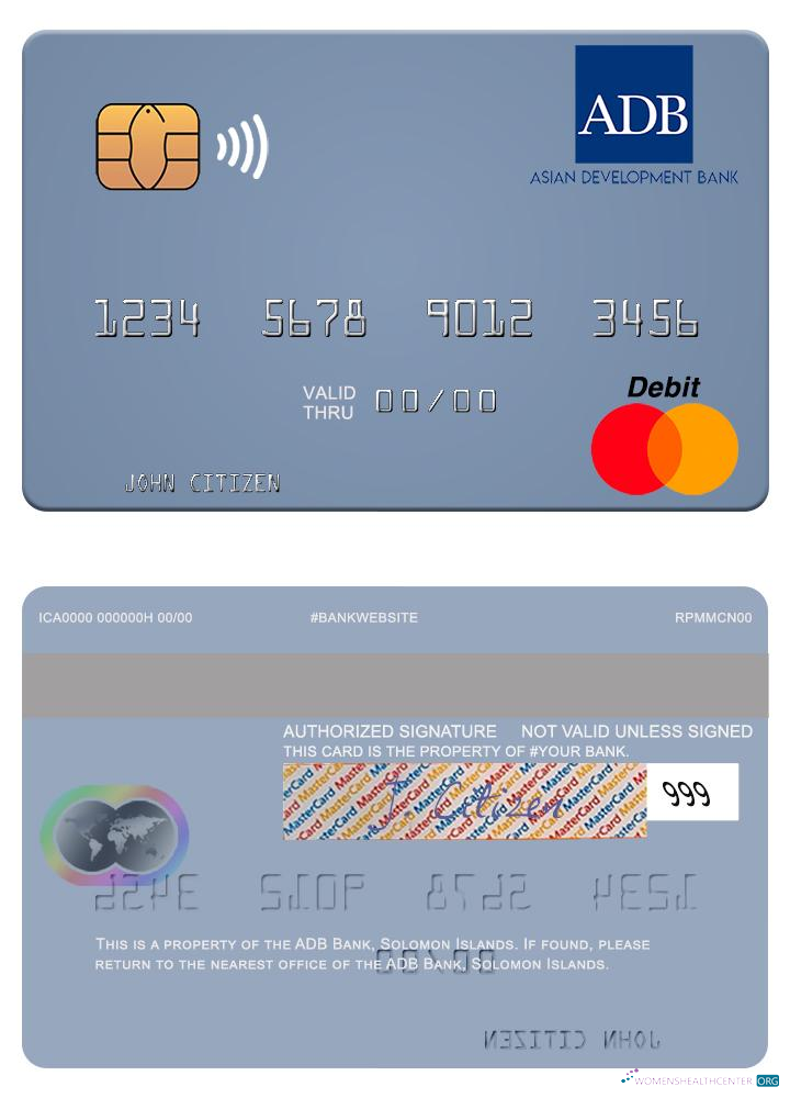Download Solomon Islands ADB Bank mastercard Photoshop template